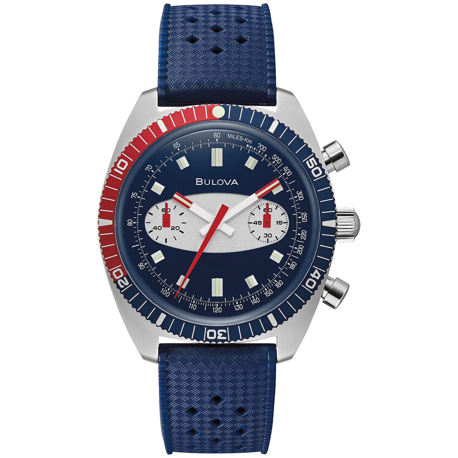 

Bulova Archive Series Surfboard Хронограф Синій Чоловічий Ремінець, Ремінець/Нержавіюча сталь., Хронограф.