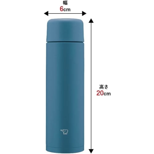 Zojirushi Thermos Water Bottle, 350ml, Screw-Type Stainless Steel Mug, Seamless Cap, Small Capacity, Midnight Navy, Integrated Cap and Gasket, Easy to