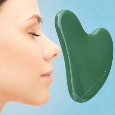 Green Jade Stone Massage Tool for Face SPA Therapy GuaSha Massager Gouache Stone Antistress Body Scraping Board