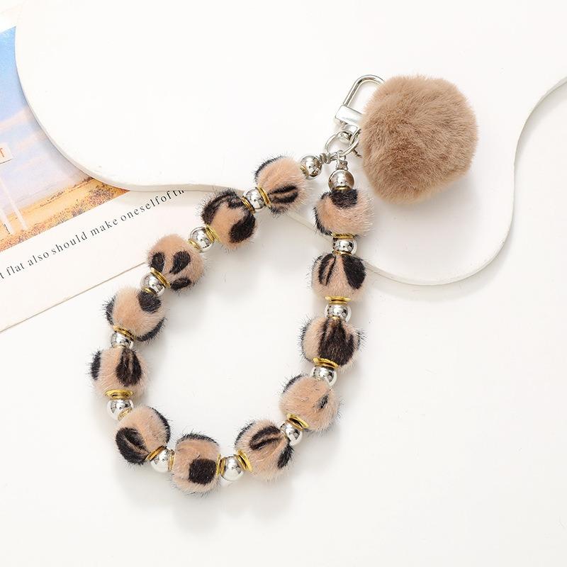 Kurze Handgemachte Wollblume Liebes Tasche Perlen Anhänger Internet Berühmtheit Handy Lanyard Tragbare Kette Lanyard