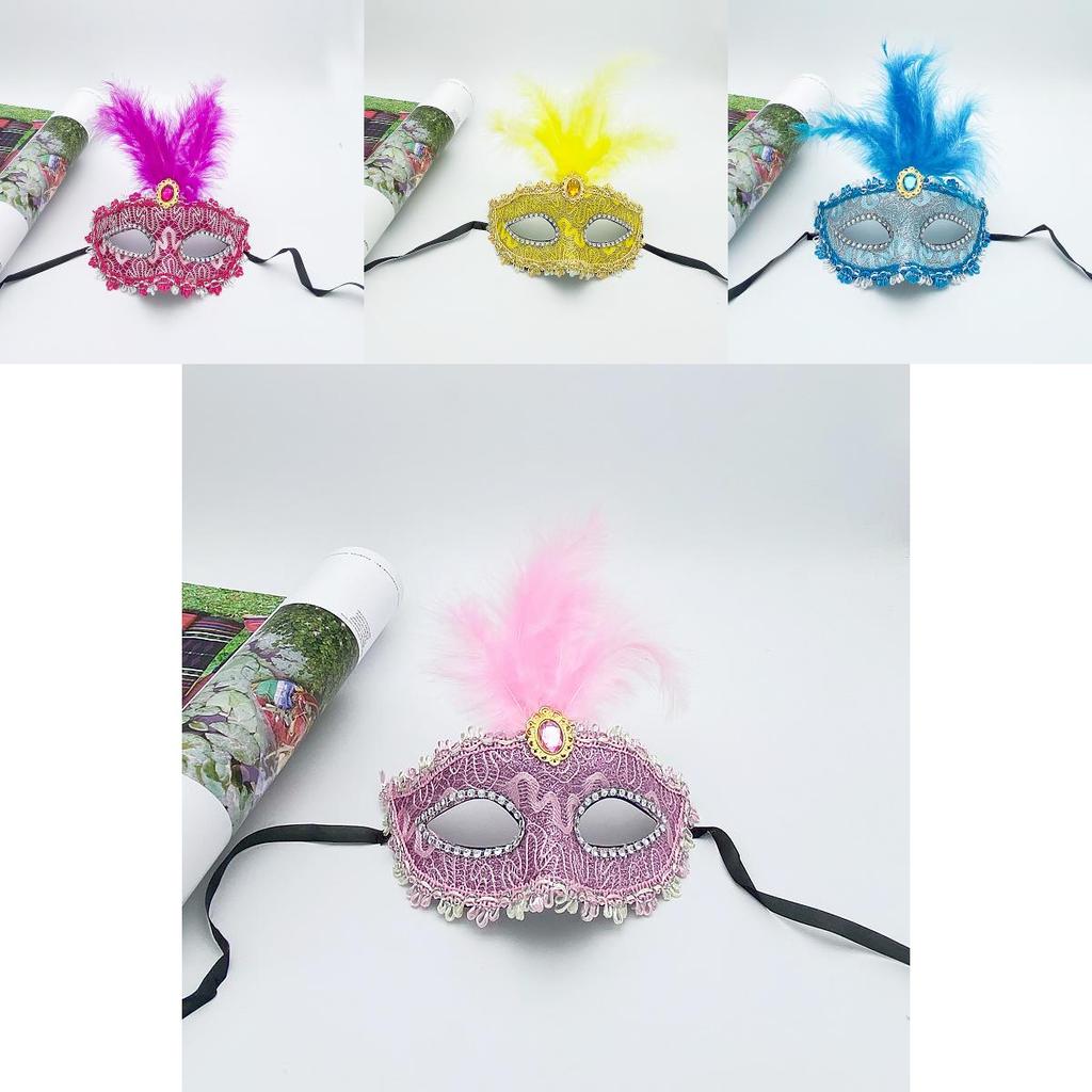 Halloween Princess Feather Mask For Costume Parties And Photography