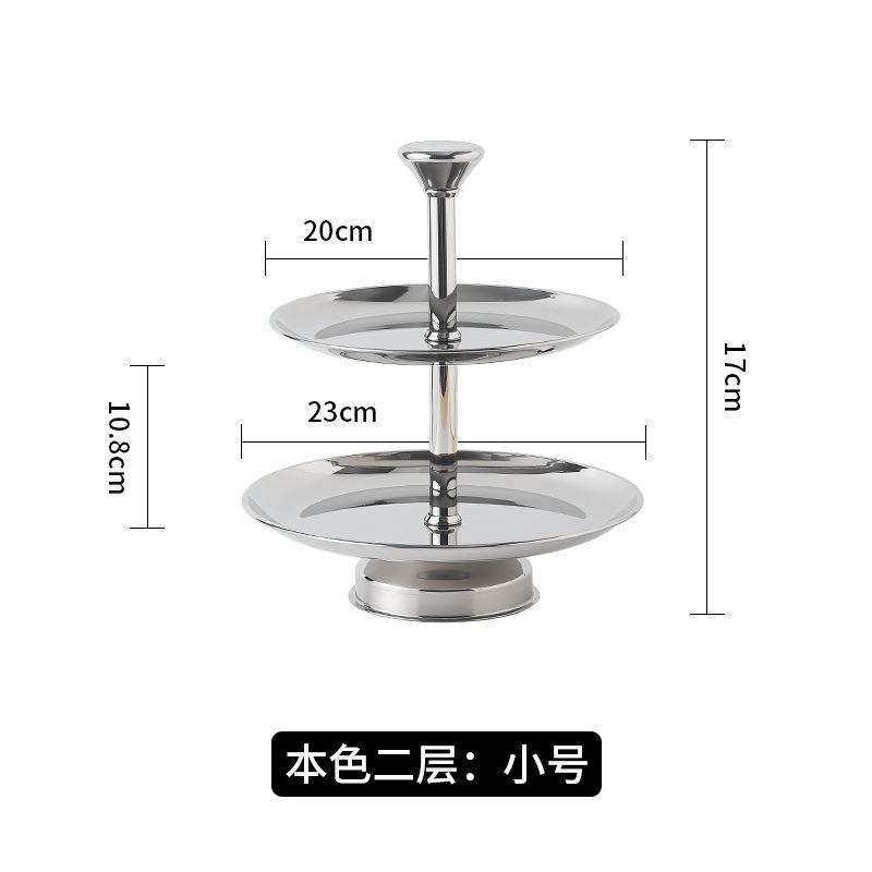 

Multi Layer Stainless Steel Fruit Tray, Circular Afternoon Tea Tray, Dessert Tray, Cake Display Rack, Kitchen Storage Rack