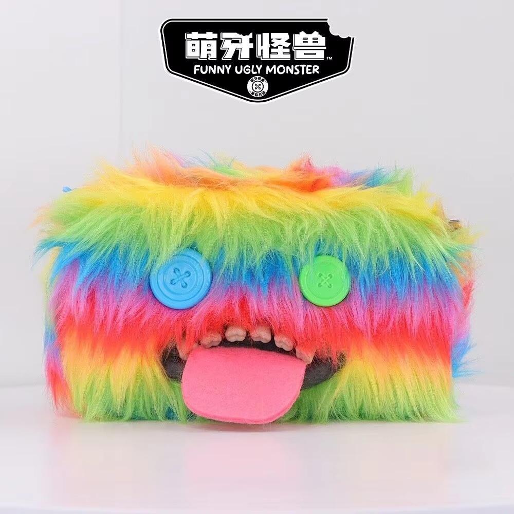 Genuine Funny Ugly Monster Plush Crossbody Bag Adjustable Strap Mr Button Screech Leopard Stuffed Doll Bag Gift