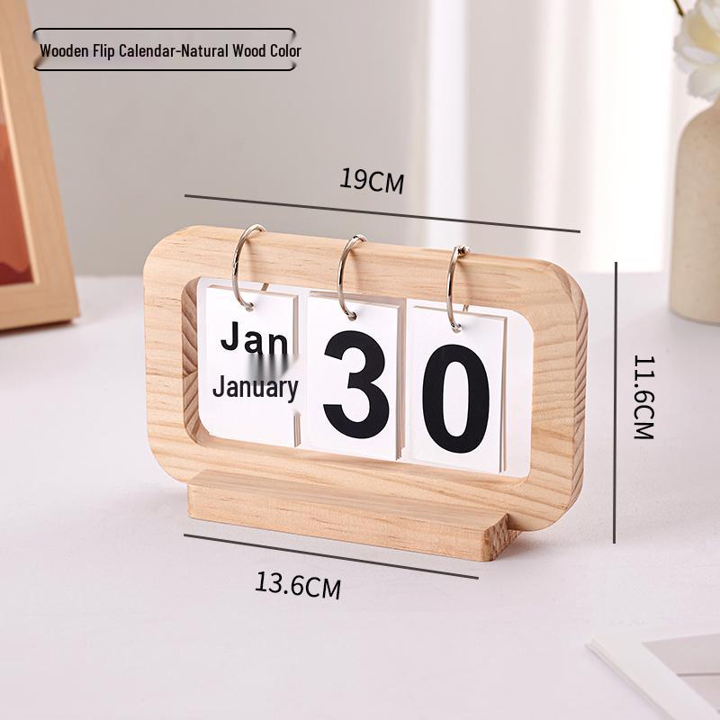 Creative Wooden Flip Calendar: Desktop Ornament & Photo Prop