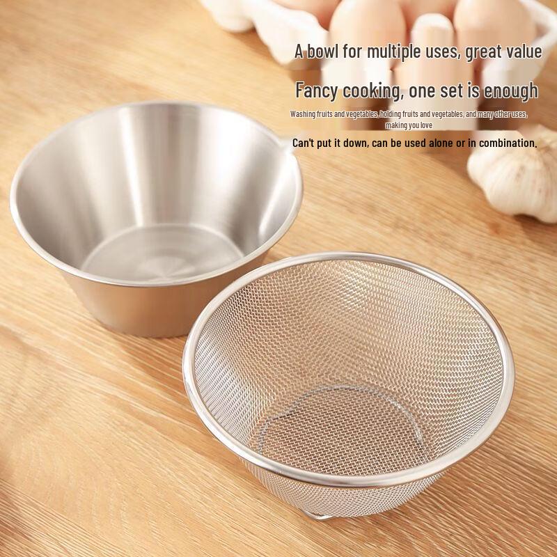 Stainless Steel Mini Rice Washing Basin Set