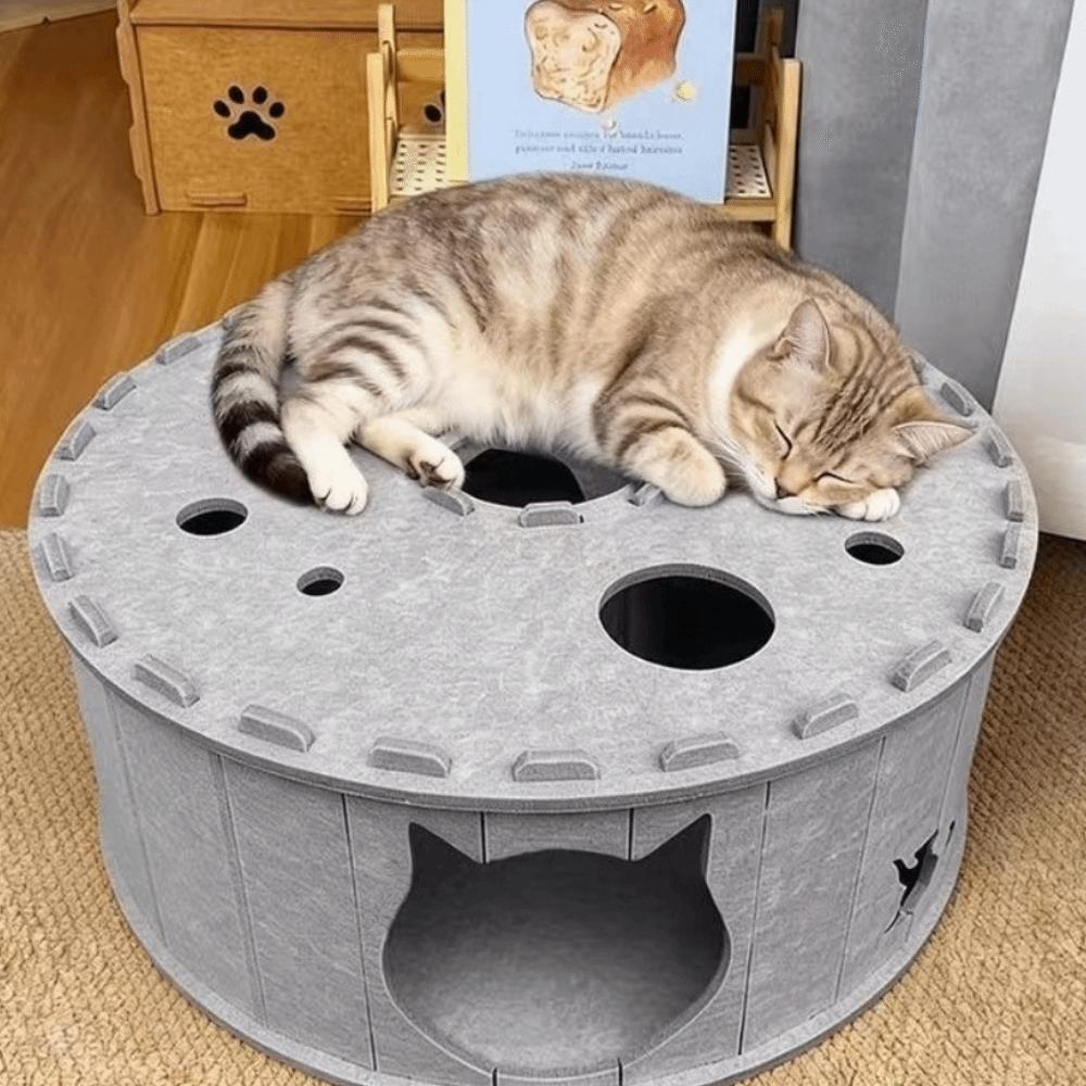 Non-Shedding Cat Tunnel House Wear-Resistant Semi-Enclosed Cat Nest Scratching Post  Small Animals