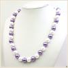 Colar de Contas de Pérola de Vidro Redondas de 10mm Branco Roxo Cor Dupla Adorno de Pescoço Mulheres Meninas Presentes para Design de Fabricação de Joias