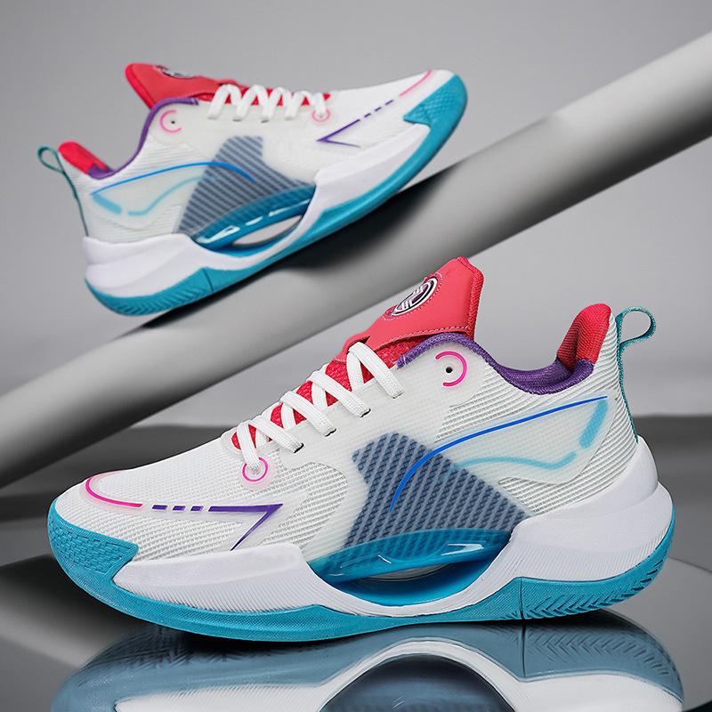 Basketball shoes men's and women's non-slip, wear-resistant and shock-absorbing actual combat, lightweight soft sole, mesh breathable, student lumin