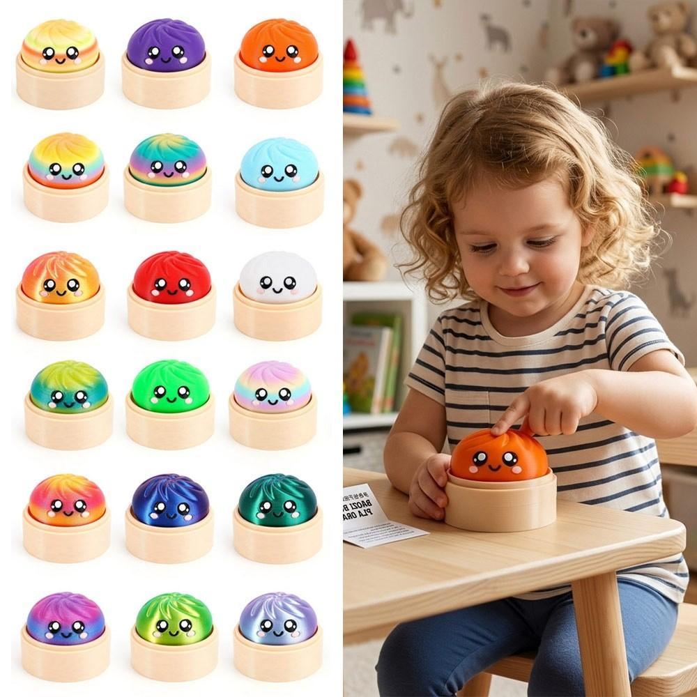 Luminous Steamer Box Desk Ornament 3D Printed Baozi Fidget Button Toy For Stress Anxiety Relief