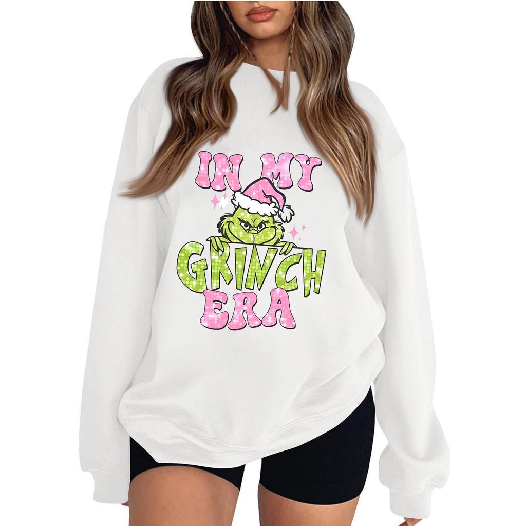 Women's Fashion Casual Print Casual Long Sleeve Round Neck Sweatshirt Top
