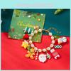 Cute Cartoon Santa Snowflake Artificial Pearl Bracelet For Holiday Gift And Daily Wear