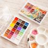 24-Farben Nationaler Stil Festes Aquarellpigment-Set Künstlerbedarf für Anfänger Handgezeichnete Illustration Kreation Aquarellfarbe