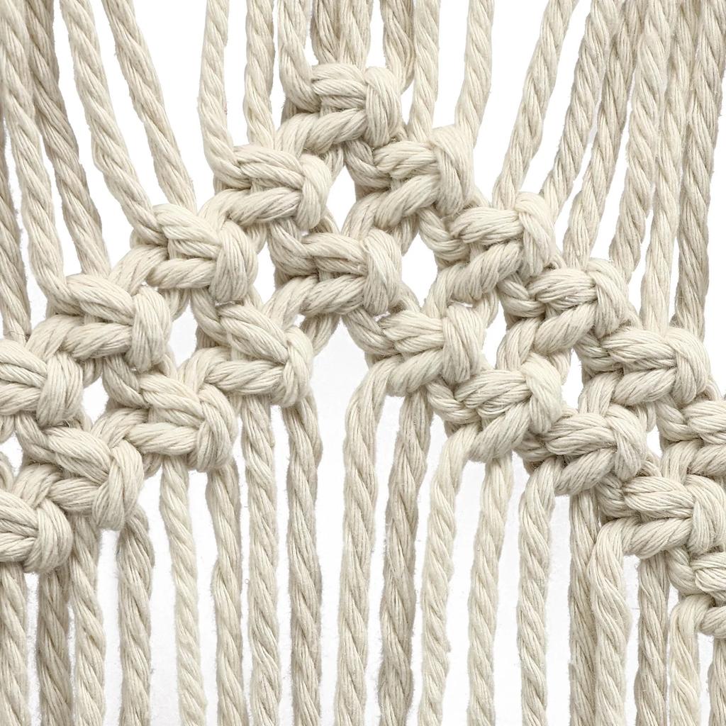 120 x 195 cm Makramee Türvorhang, Handgefertigter Boho-Stil Vorhang Großer Handgewebter Vorhang mit Holzring Baumwollgewebte Dekoration