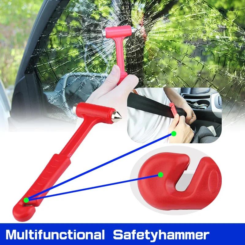 2in1 Car Safety Hammer  Window Breaker Solid Mini Safety Hammer with Seat Belt Cutter Portable Emergent Rescue Escape Tools 1PC