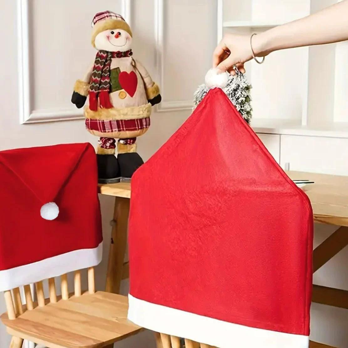 

Red Christmas Chair Cover - Non-woven Dining Chair Decor for Home Christmas Party & Decoration Supplies