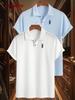 2pcs Men's Work T Shirts Graphic Print - Short Sleeve Golf Polo Shirts | Casual Comfortable Soft Knit Lapel Collar, Ideal for Daily Business Wear