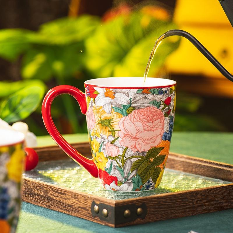 Mug Ceramic Water Cup Household High-value Cup Office Breakfast Cup Retro Coffee Cup Couple Cup