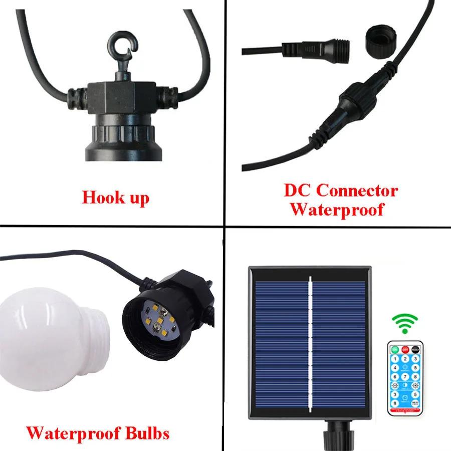 10M 20LED G50 Globe Solar String Light Waterproof Solar Globe Fairy Light Garland for Outdoor Solar Garden Patio Backyard Decor