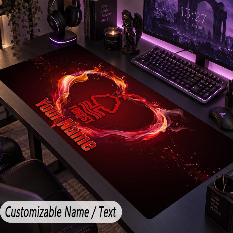Large Mouse PadNottingham Forest Custom Name Text Personalized Desk Mat Non Slip Gaming Pad