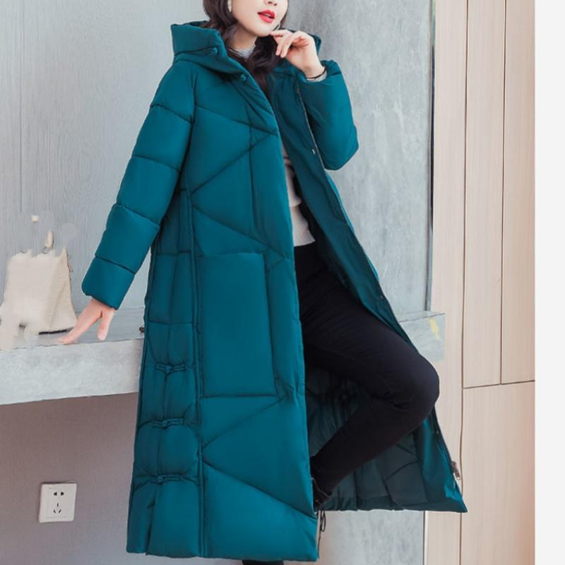 Cotton-padded Women's Literary and Artistic Retro Loose Large Size Ethnic Style Long Thick Coat
