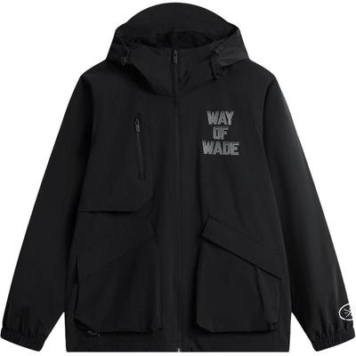 Li Ning Letter Zip Collaboration Breathable Versatile Casual Jacket Men Jacket Black AFDV115-1