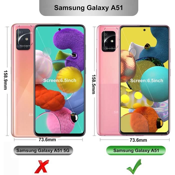 Coque et film de protection - Samsung - Galaxy A51 5G - Transparent - Silicone Gel - Verre trempé 9H