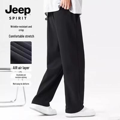JEEP SPIRIT Men's Retro Street Wide-Leg Casual Pants