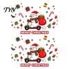 Indoor Outdoor Holiday Decor Cute Snowman Scooter Christmas Static Window Cling, Cartoon Merry Glass Removable Seasonal Decals Decal,