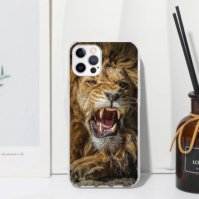 Lion Alpha Male Cub King Phone Case For Iphone 17 Air 16 15 Plus 16E 14 Pro Max 13 Mini 12 11 7 8 SE Fundas Soft Back Cover 17 A