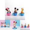 Disney Minnie Mickey Figure Teacup Toy Set For Kids Pvc Material Perfect For Cake Decoration And Diy Projects
