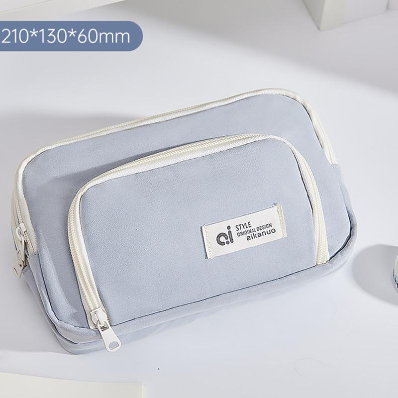 

Пенал большой емкости, простой однотонный пенал, сумка большой емкости на молнии, сумка для хранения канцелярских принадлежностей, студенческие принадлежности