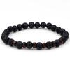 Volcanic and Black Iron Stone Couple Bracelets - Shining Gemstone Style.