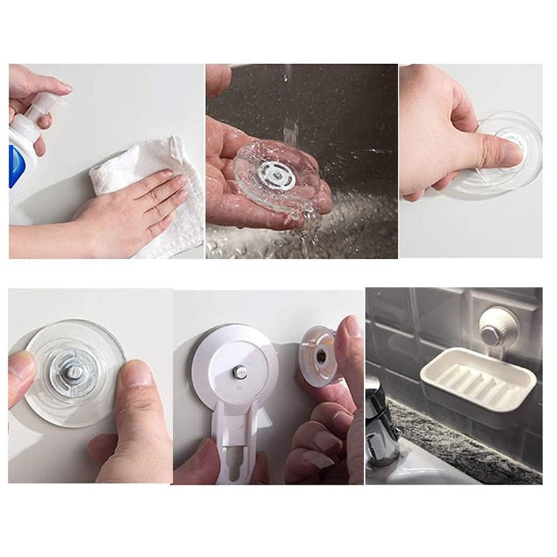

Shower Soap Holder Suction Cup Soap Dish Wall Mounted NO-Drilling Soap Tray Powerful For Shower Bathroom Bathtub Kitchen Sink білий