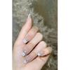 HANDMADE Artificial Nail French Cat's Eye Diamond Necklace Phototherapy Nails Fake Nails Reusable and Removable Nails
