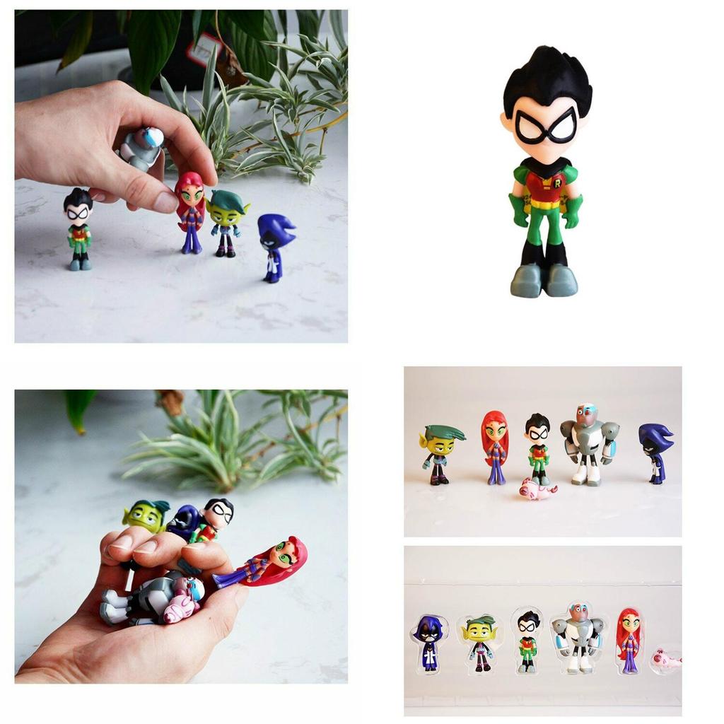 Set Miniatura Colorato Teen Titans Go Con Personaggi Robin Raven Beast Boy Starfire