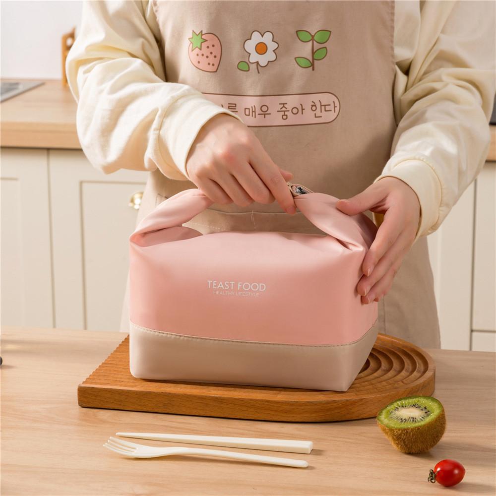 Oxford Cloth Lunch Bag With Shoulder Strap For Travel And Outdoor Picnic Use