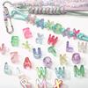 5 Stück Acrylperlen Regenbogen Sonnenschein Buchstabenperle für DIY Halskette Armband Ohrringe Schmuckherstellung Bastelzubehör