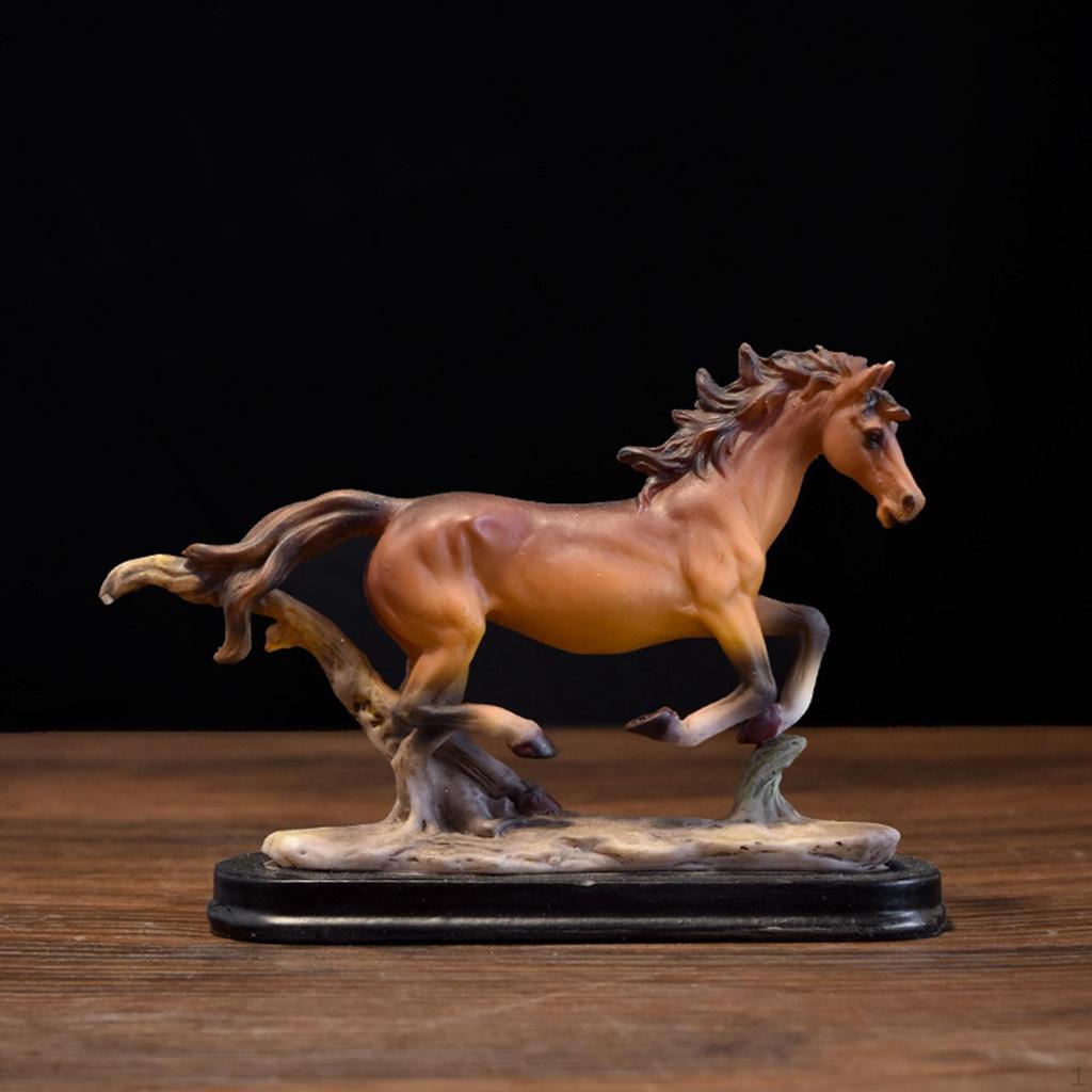 Statuetta Scultura in Resina Micro Paesaggio Decorativo da Collezione Statua di Cavallo Ornamento Artistico per Ufficio