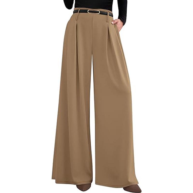 European Casual High-Waisted Wide-Leg Trousers for Women, Slimming and Versatile.