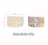 Clapoyis Large Capacity Square Makeup Pouch with a Cute Floral Print Women's