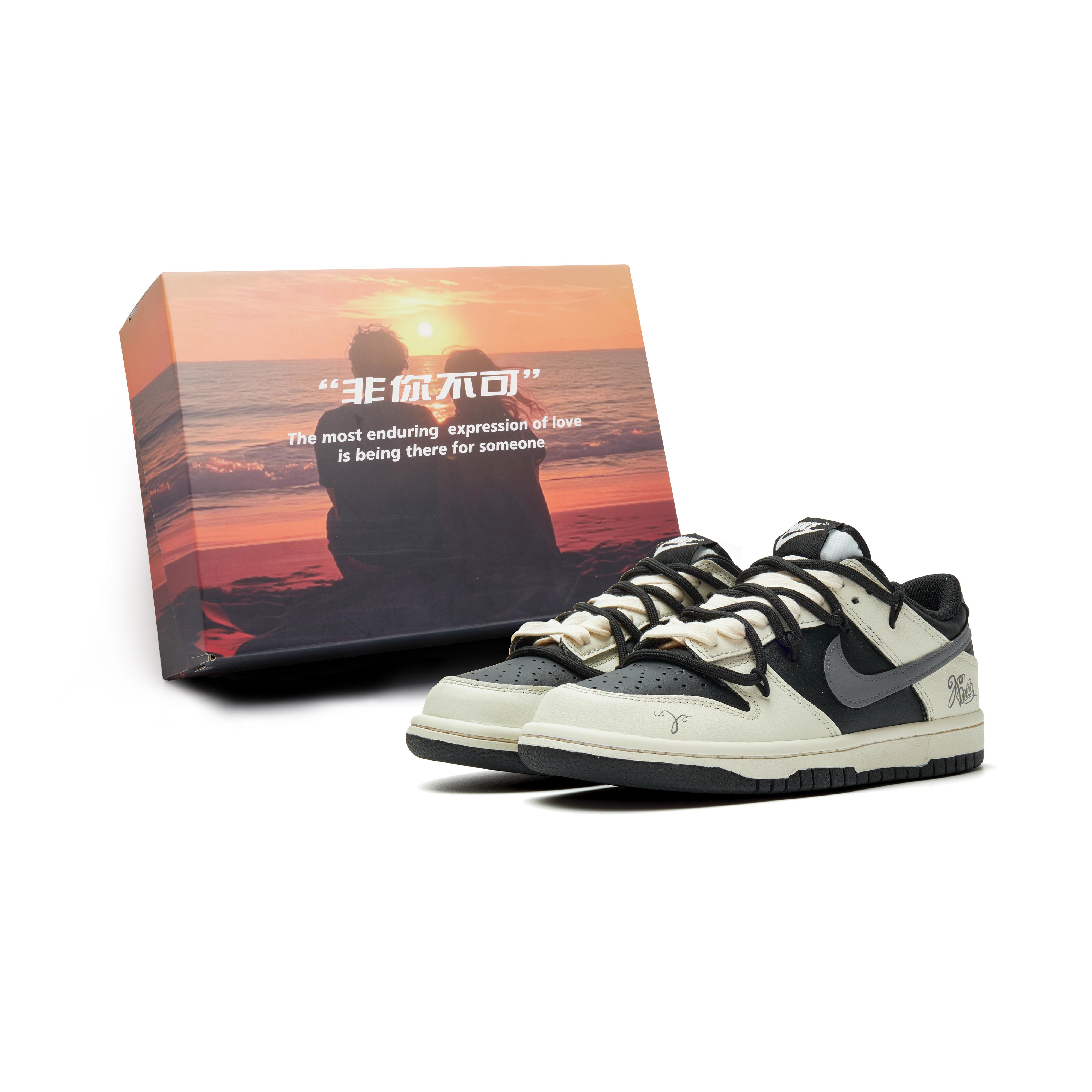 

Nike Dunk Abrasion Resistant Abrasion Resistant Low top Skateboard Shoes Unisex Beige Gray Black HF5441-100(Team970-) 35.5