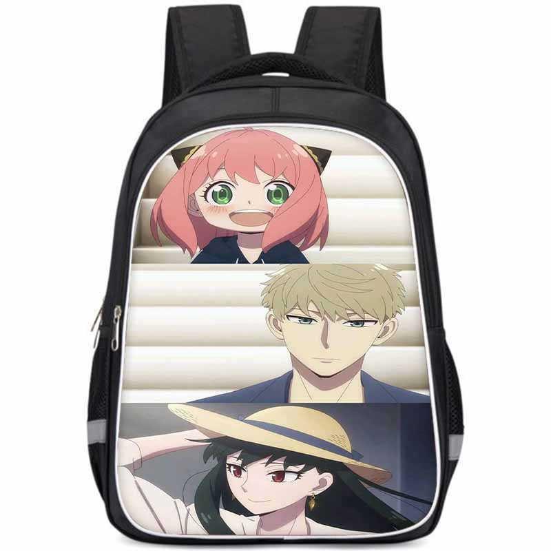 Geräumiger Spy Family Rucksack für Kinder Leichte Oxford-Stoff Schultasche