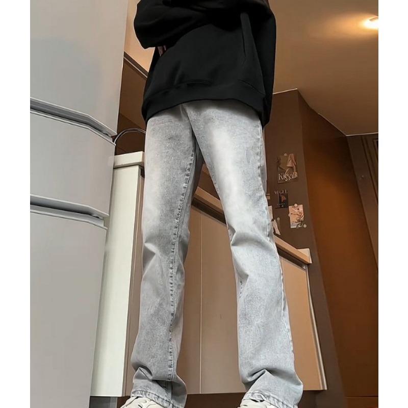 

Прямые мужские джинсы Весна и Осень Легкие брюки Узкие брюки Slim-Fit XXXL синий