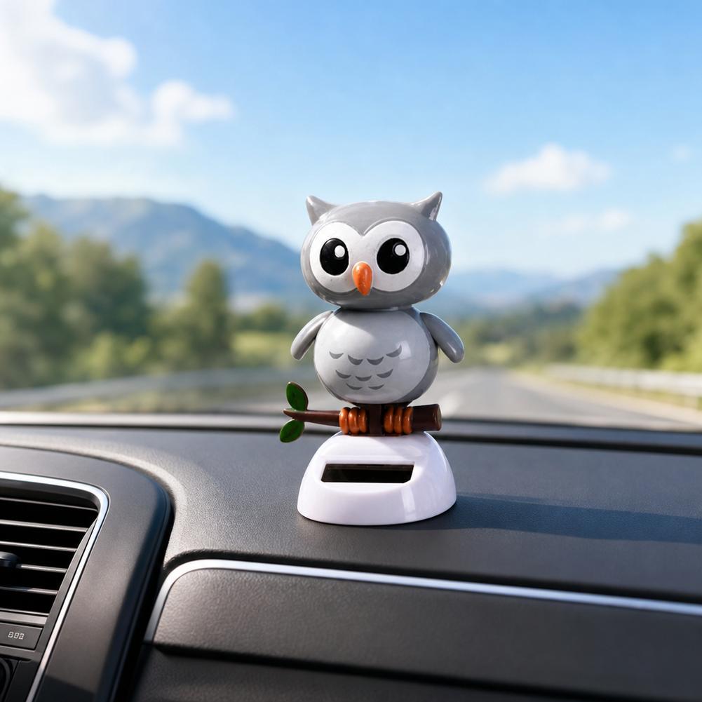 Cute Swinging Owl Toy Car Interior Solar Dancing Toy Car Dashboard Ornament Auto Dashboard Dancing Figurine Ornament Accessories