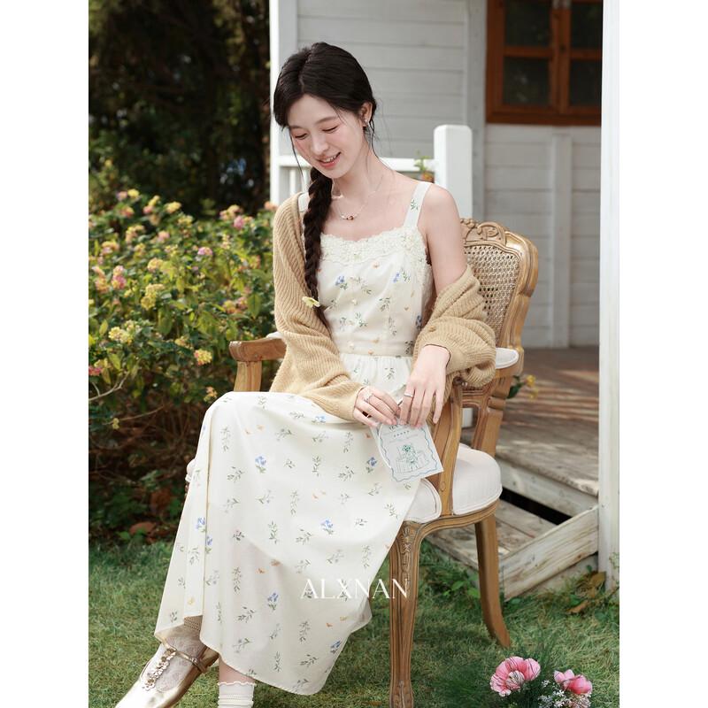 French Style Floral Camisole Maxi Dress