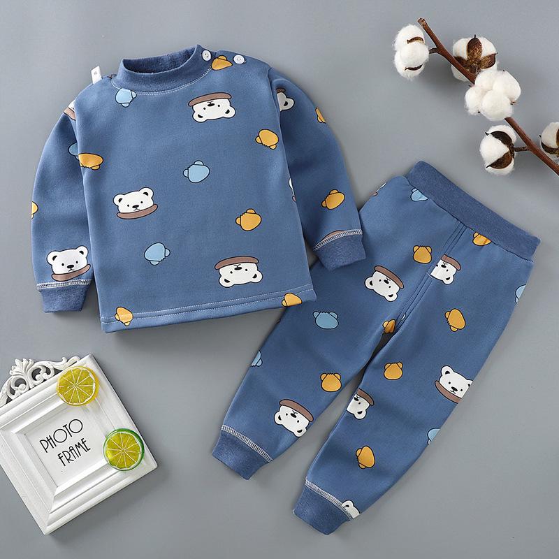 Baby Thermal Underwear Set: Plush, Thickened Pajamas for Boys & Girls