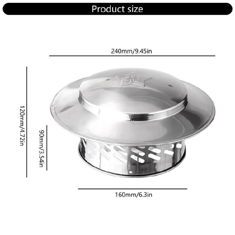 Practical Weatherproof Stainless Steel Chimney Hat Convenient for Efficient Ventilation Systems Protective In Homes