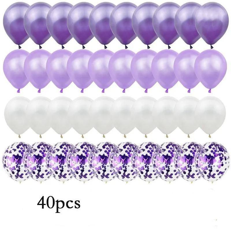 

40 шт./компл., 12 дюймов, микс, синий, розовое золото, конфетти, латексные шары для дня рождения, свадьбы, вечерние украшения, детский душ 40pcs&12INCH