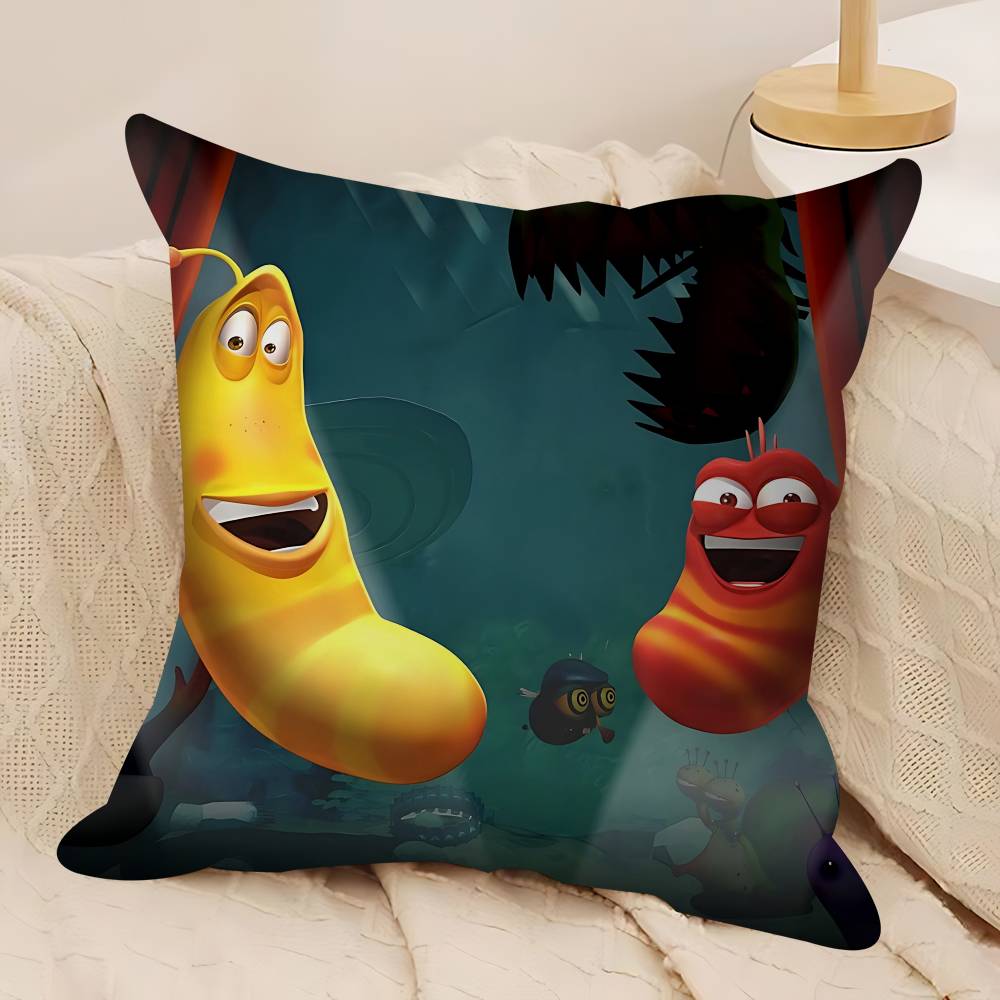 CUTE Cartoon L-Larva Pillow Case Removable Washable Cushion Cover – All-Season Soft Linen