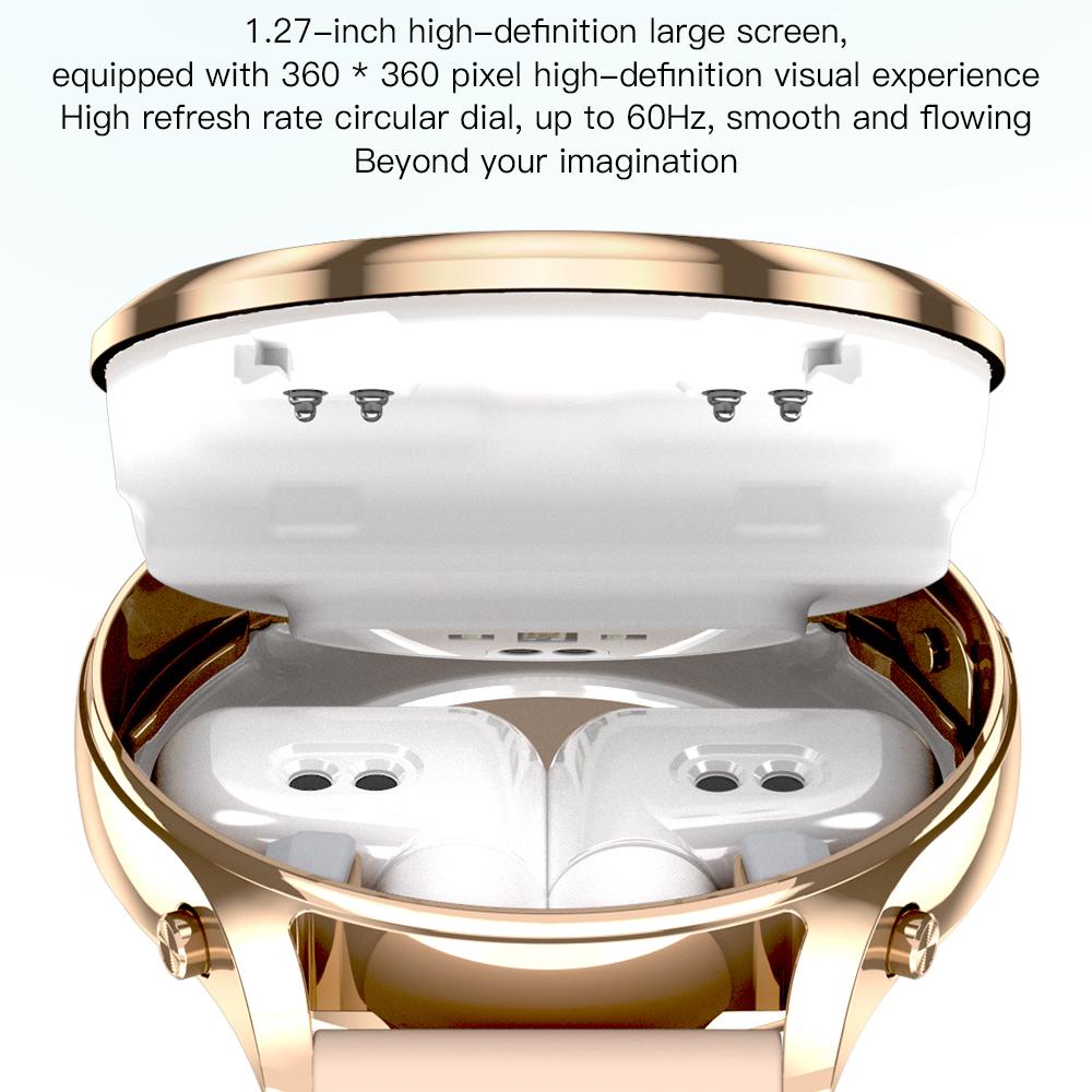 X17 Women TWS Earphones Smart Watch 2 in 1 Bluetooth-compatible Call Music Heart Rate Monitoring Watch